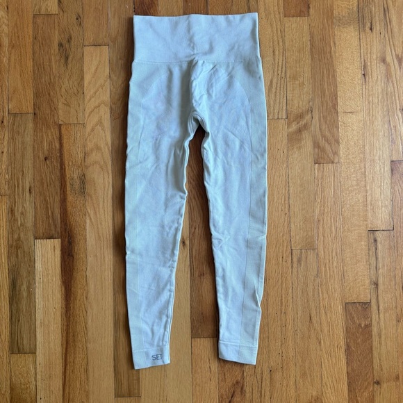 SET Active Oatmeal Seamless Workout Gym Leggings size XS - Picture 2 of 4
